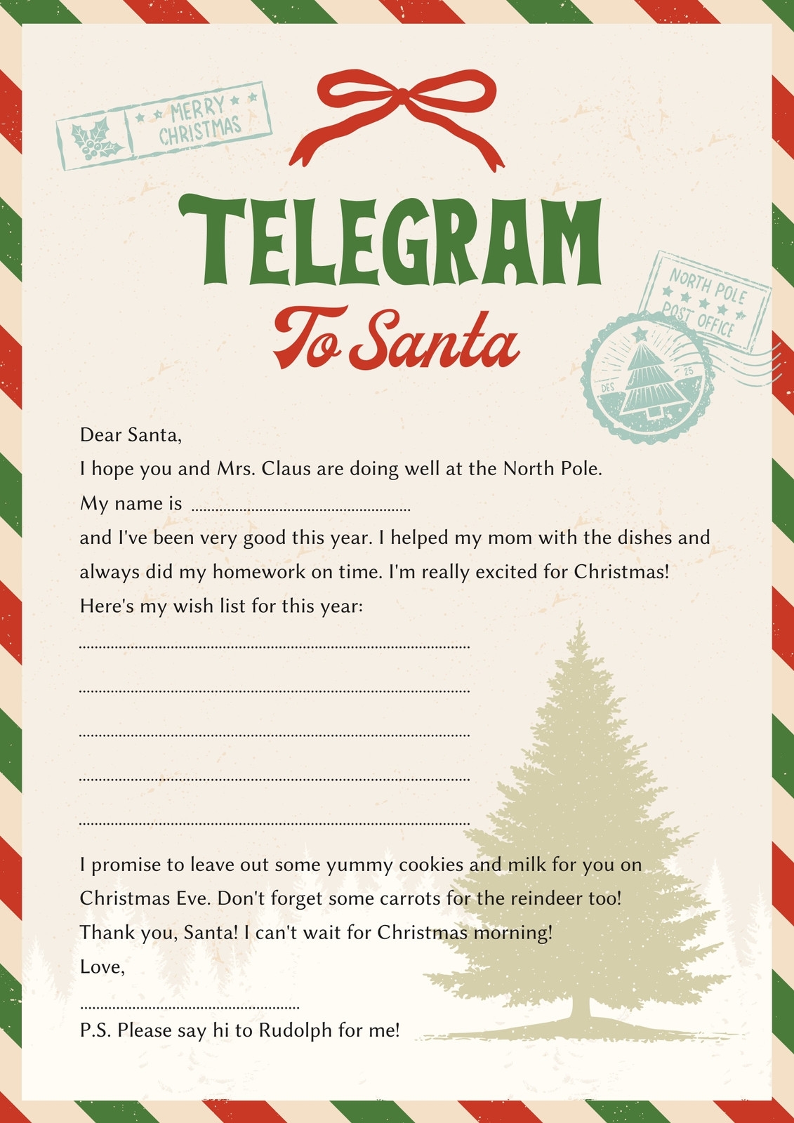 Free Printable Telegram Template