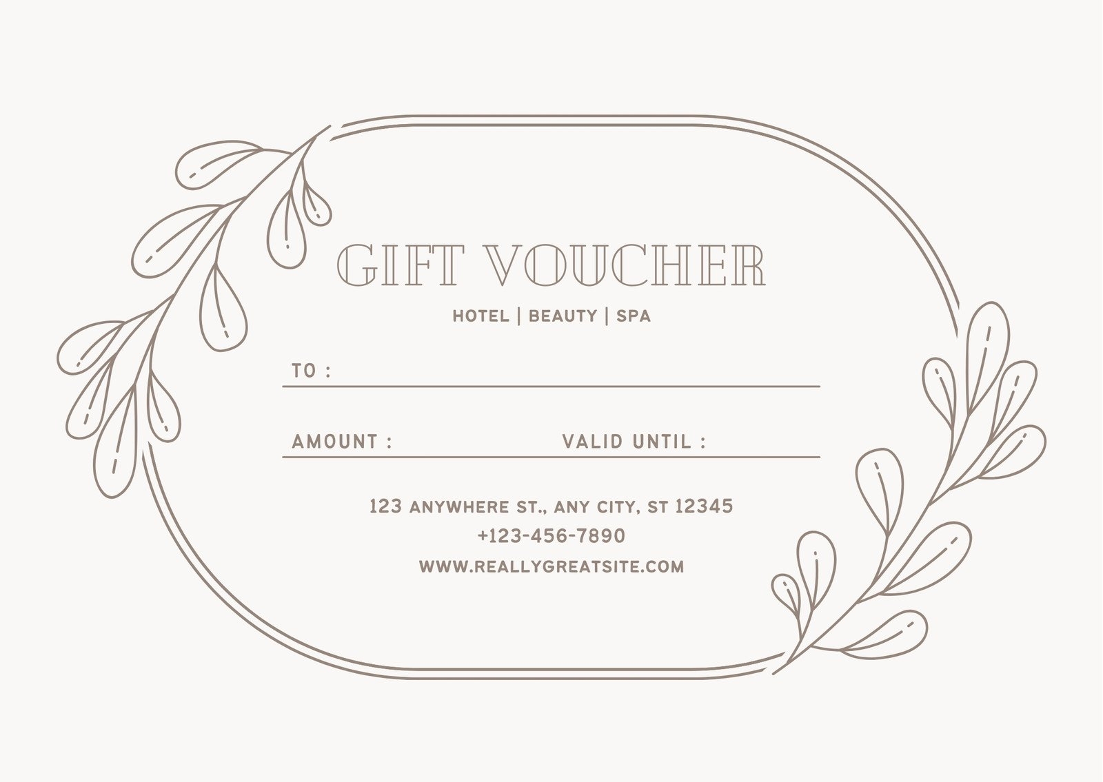 Massage Gift Certificate Template Free Printable