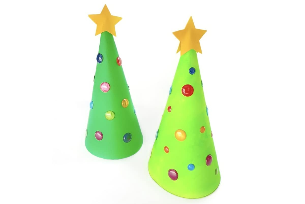 Paper Cone Christmas Tree Craft With Free Printable Template