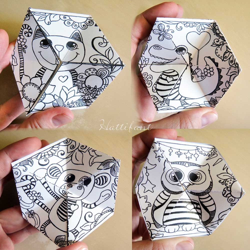 PAPER TOY Kaleidocycle To Craft And Play With Hattifant