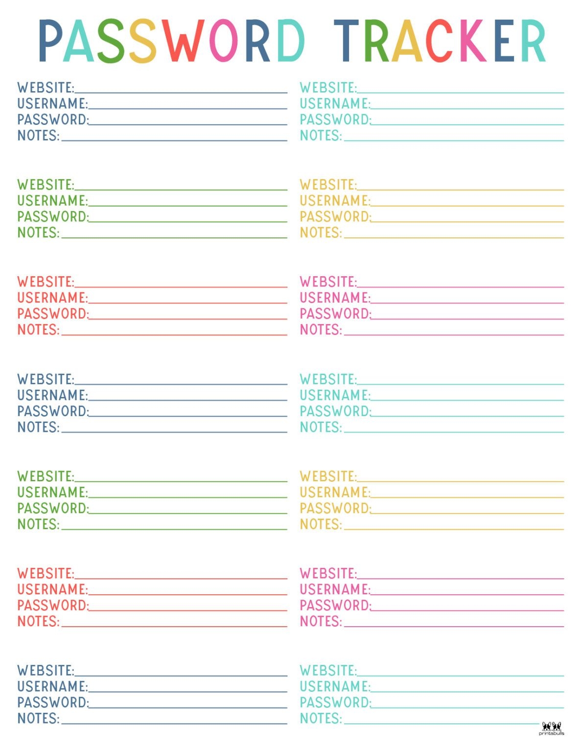 Password Logs U0026 Trackers 25 FREE Printables Printabulls
