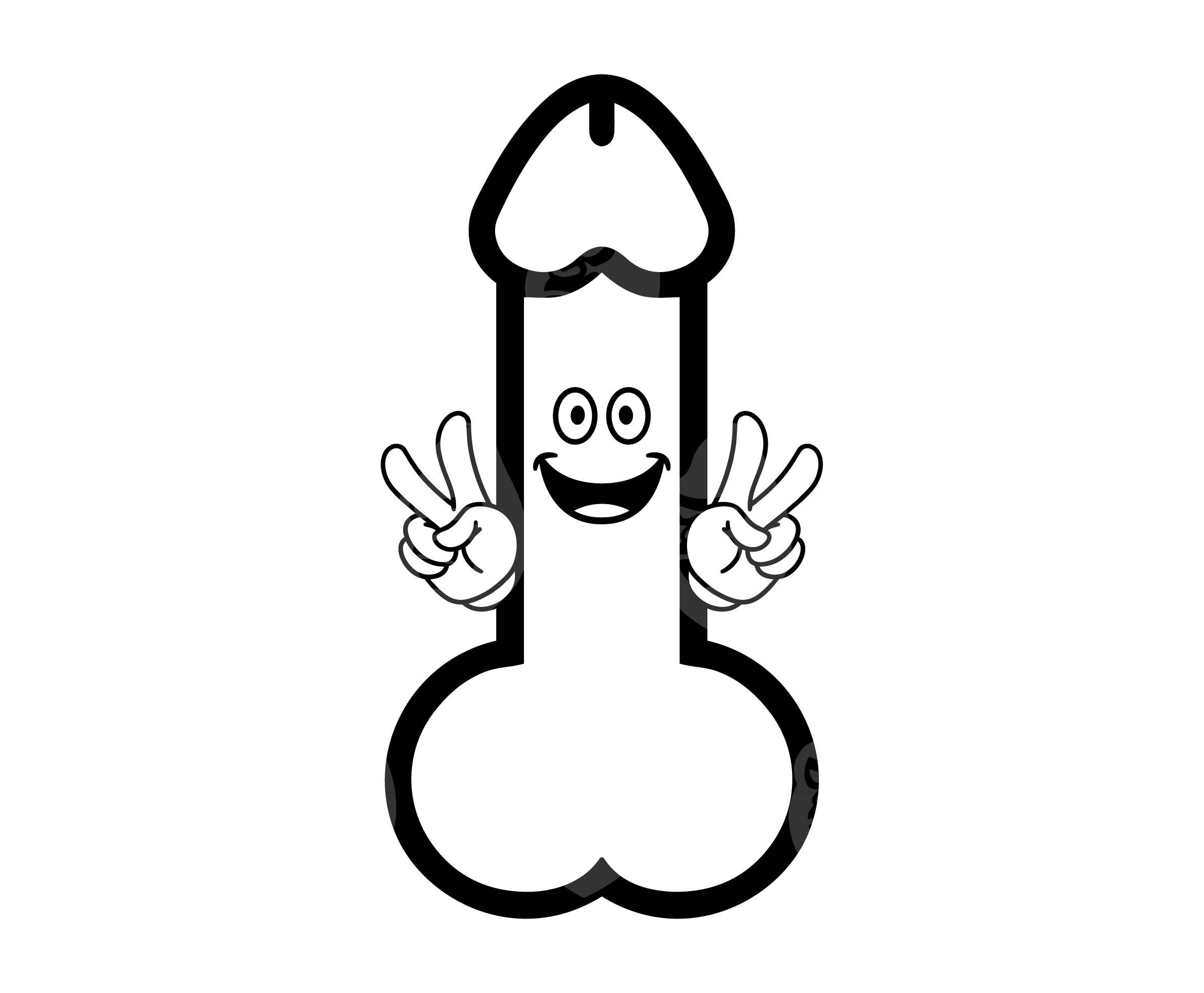 Penis With Face Svg Penis Peace Sign Svg Smiling Penis Png Clip Art Vector Cut File For Cricut Silhouette Sticker Decal Stencil Etsy