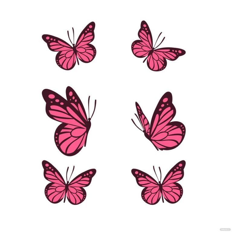 Pink Butterfly Vector In Illustrator SVG JPG EPS PNG