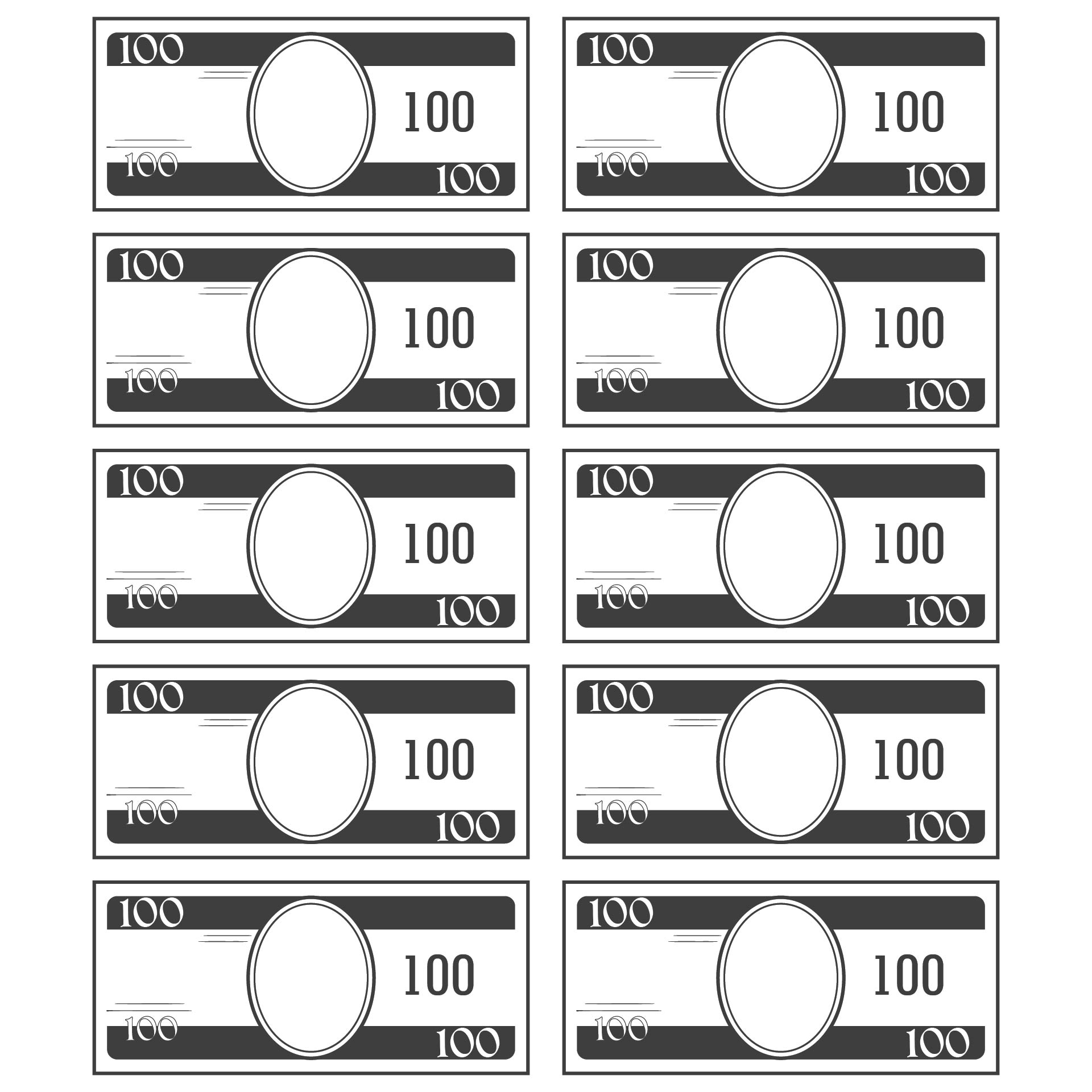 Play Money Actual Size 10 Free PDF Printables Printablee