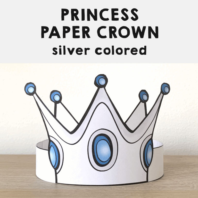 Princess Paper Silver Crown Printable Royal Costume Craft Activity