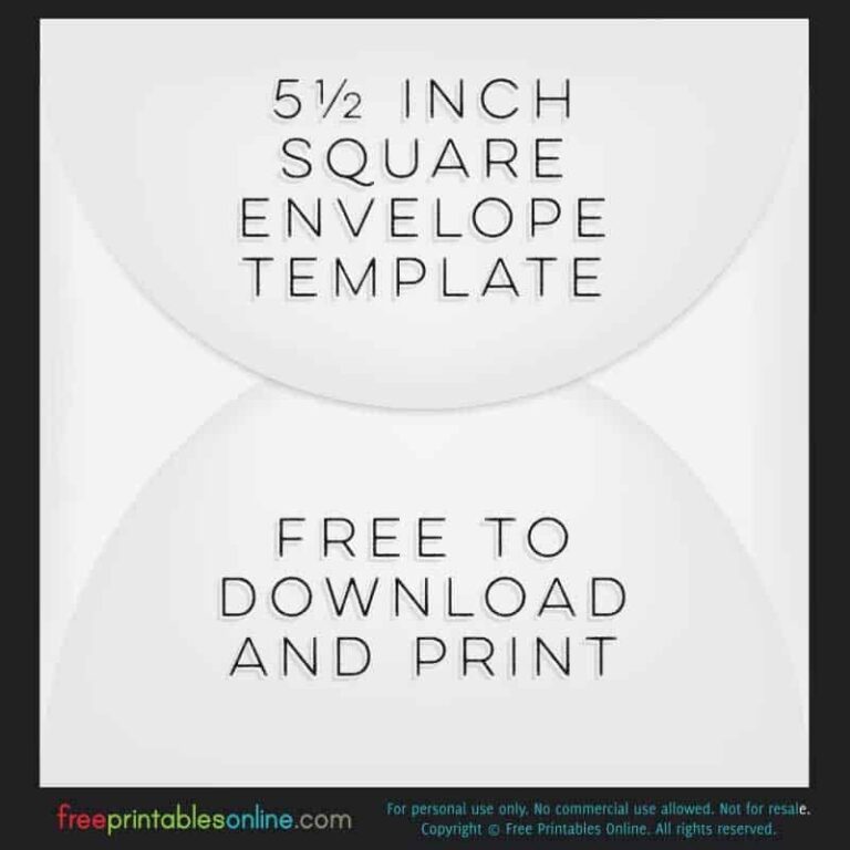 Printable 5 1 2 Inch Square Envelope Template Free Printables Online