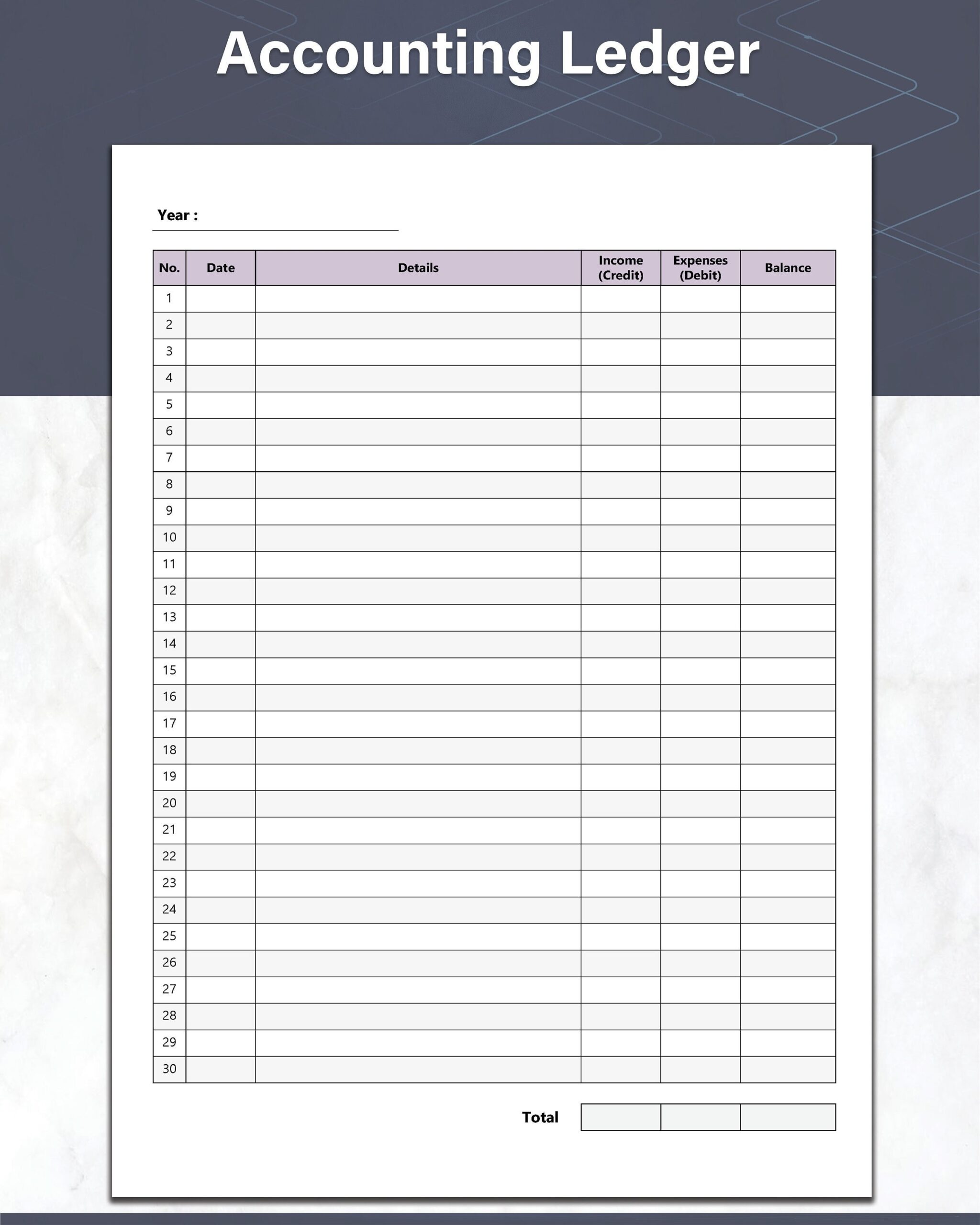 Printable Accounting Ledger Sheets And Money Tracker Ideal General Ledger For Your Small Business Bookkeeping Yearly Format Violet Etsy UK