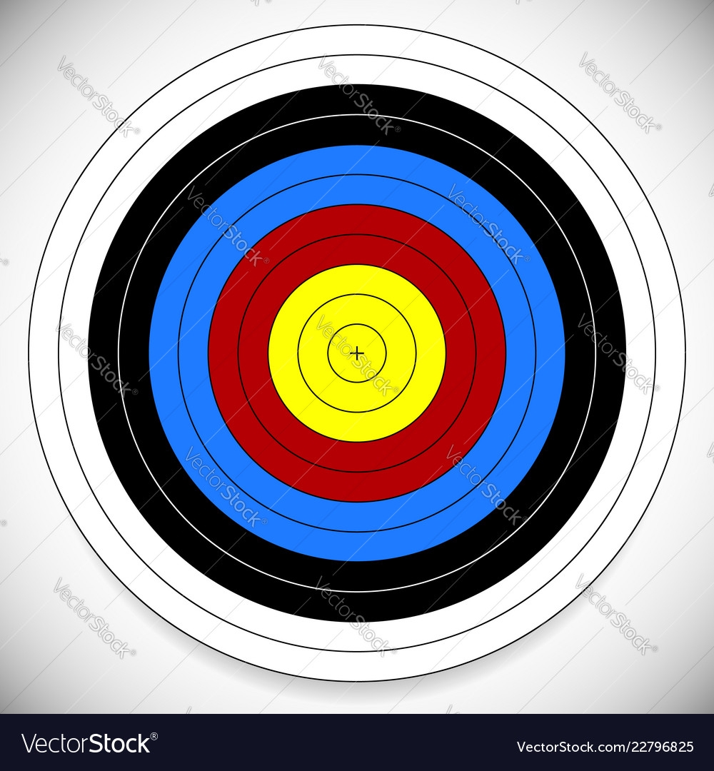 Printable Archery Arrow Target With Cross Vector Image