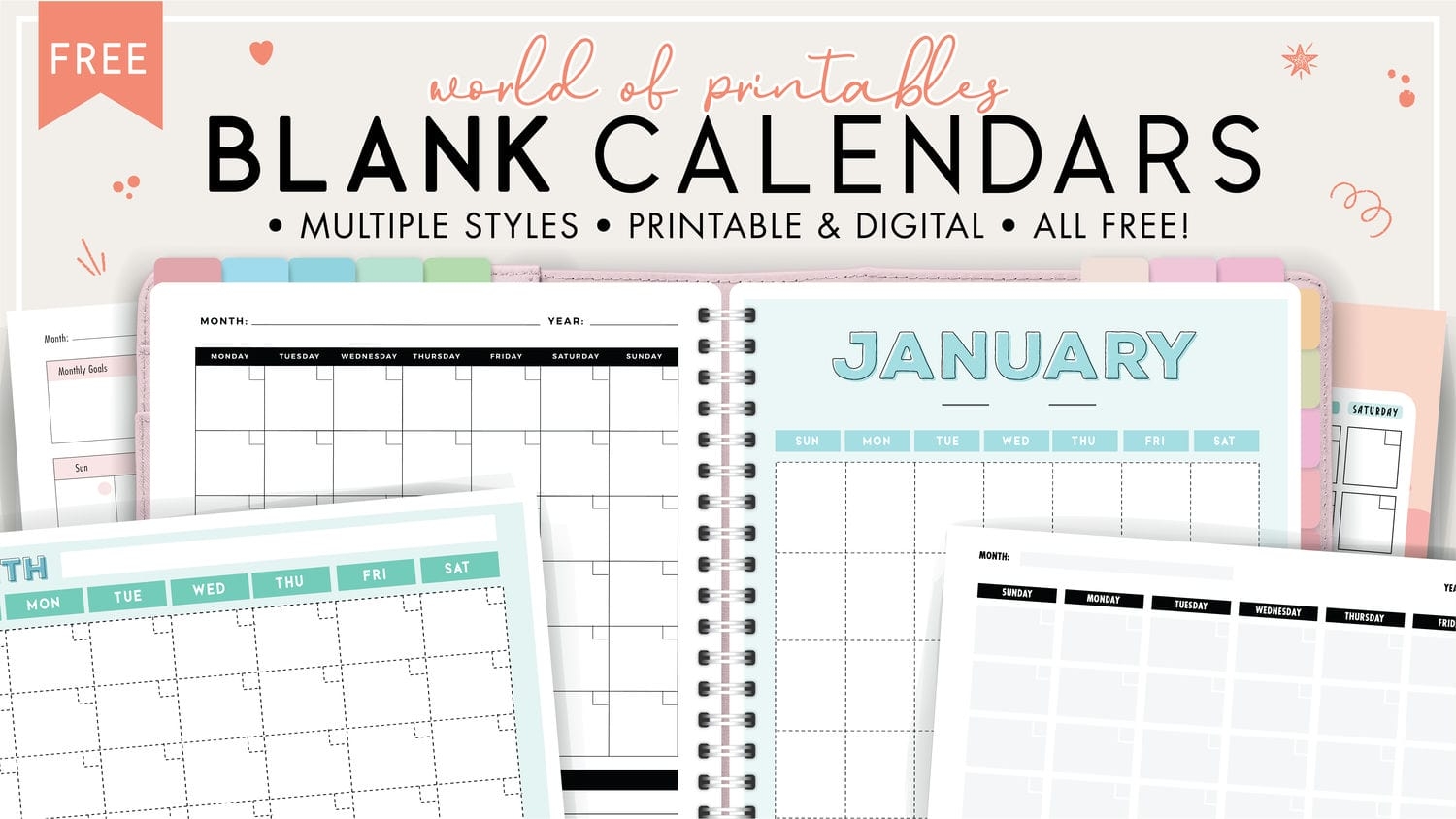Printable Blank Calendar Grid