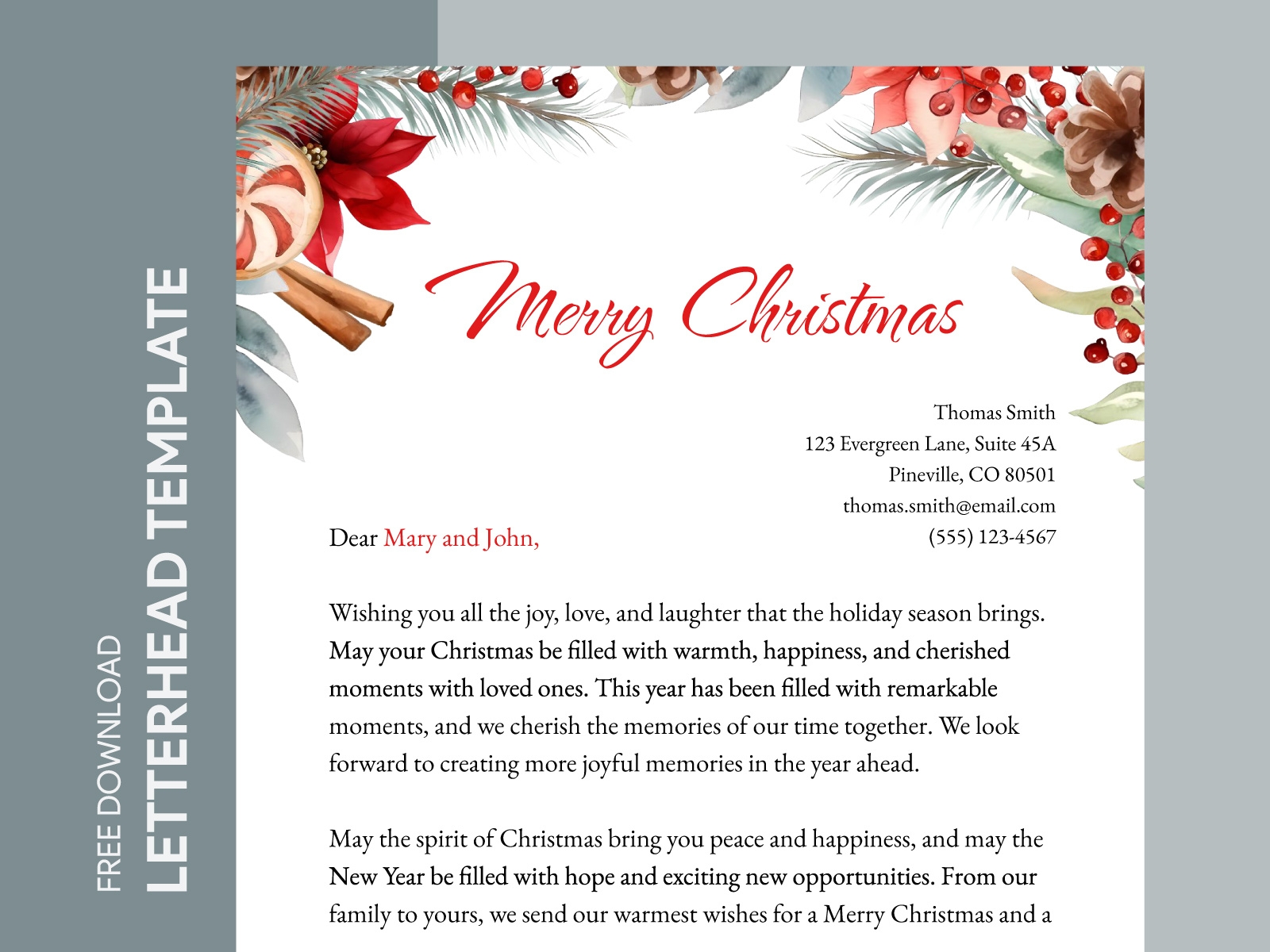 Free Christmas Letterhead Templates Printable