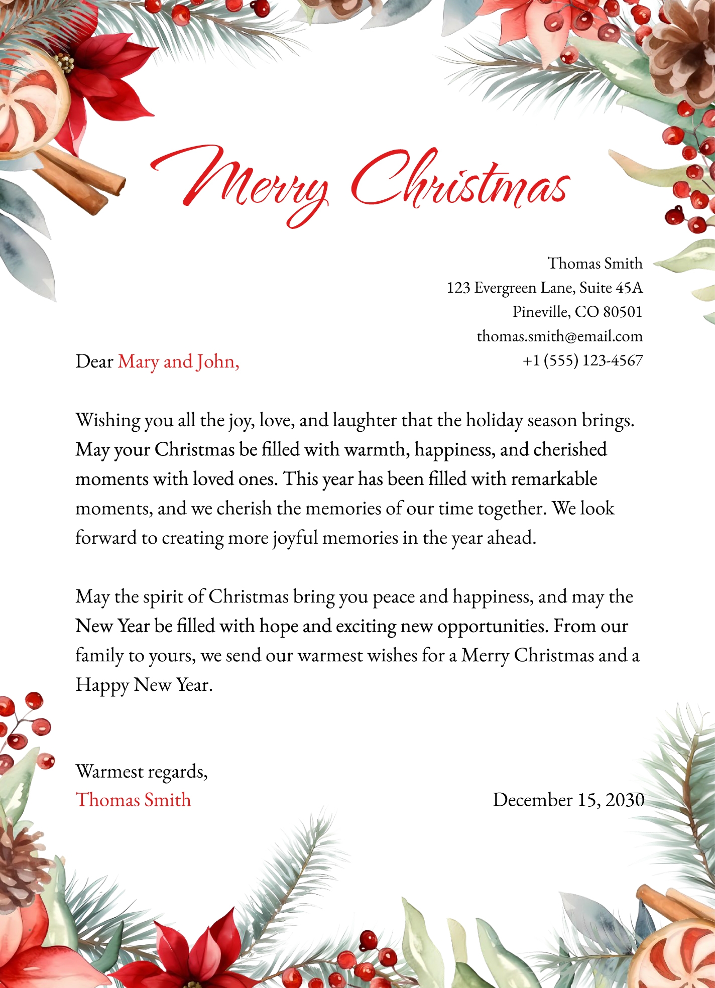 Printable Christmas Letterhead Free Google Docs Template Gdoc io