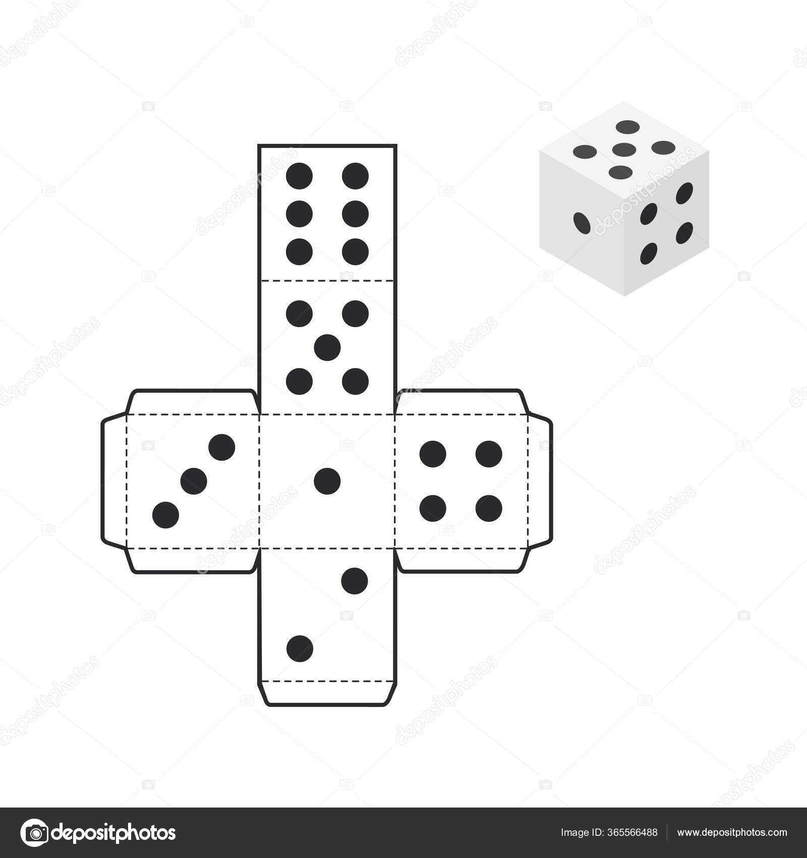 Printable Dice Template Isolated White Background Vector Illustration Stock Photo TanyaBegun 365566488