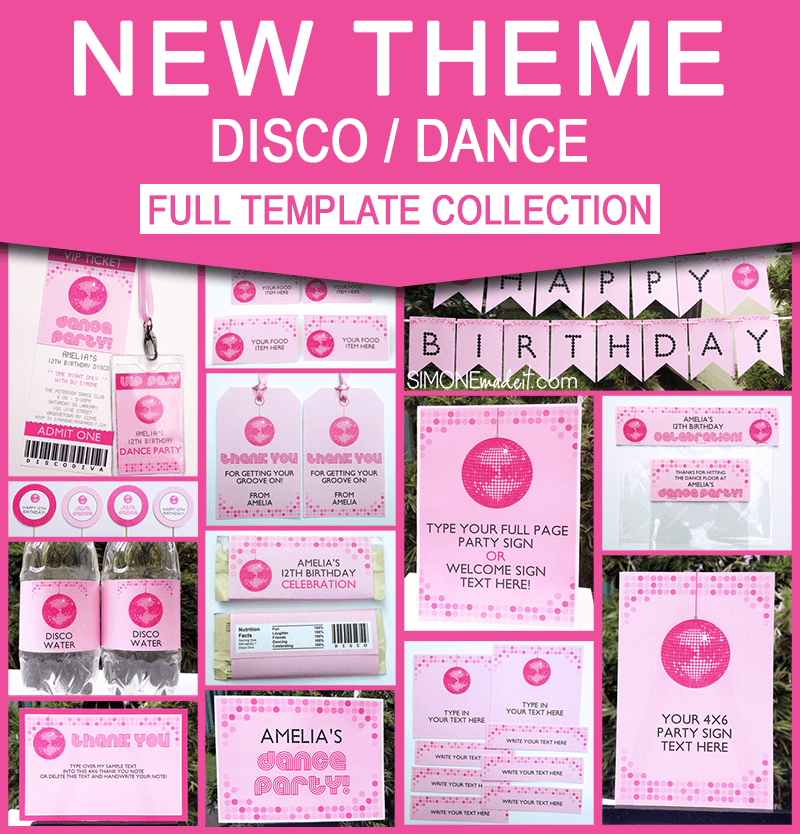 Printable Disco Dance Party Invitations U0026 Decorations