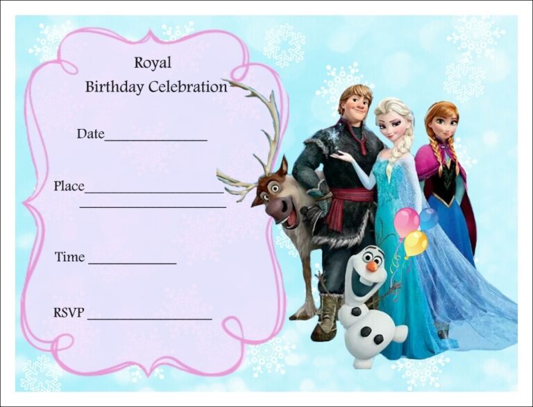 Printable Frozen Invitation Template PNG Disney Frozen PNG Princess PNG Birthday Invitation PNG 36