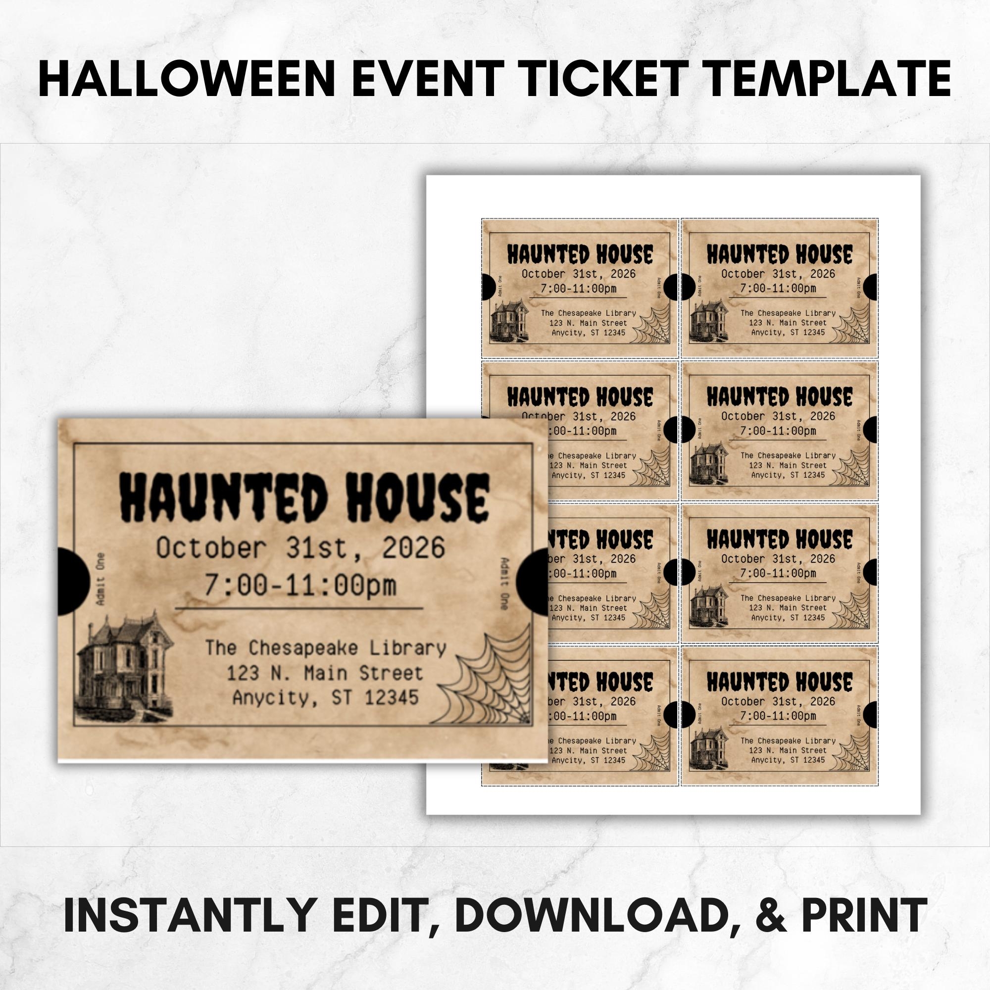 Free Printable Halloween Tickets Template