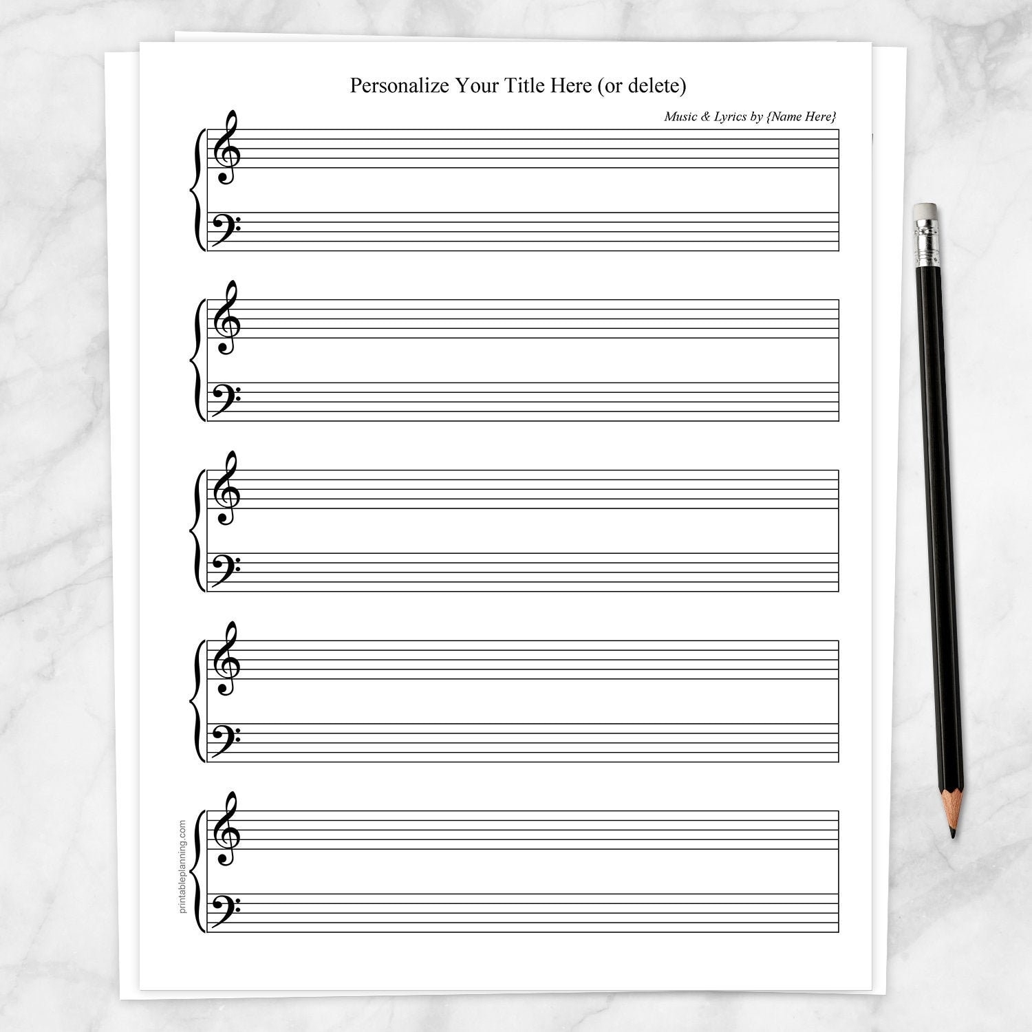 Free Blank Sheet Music Printable