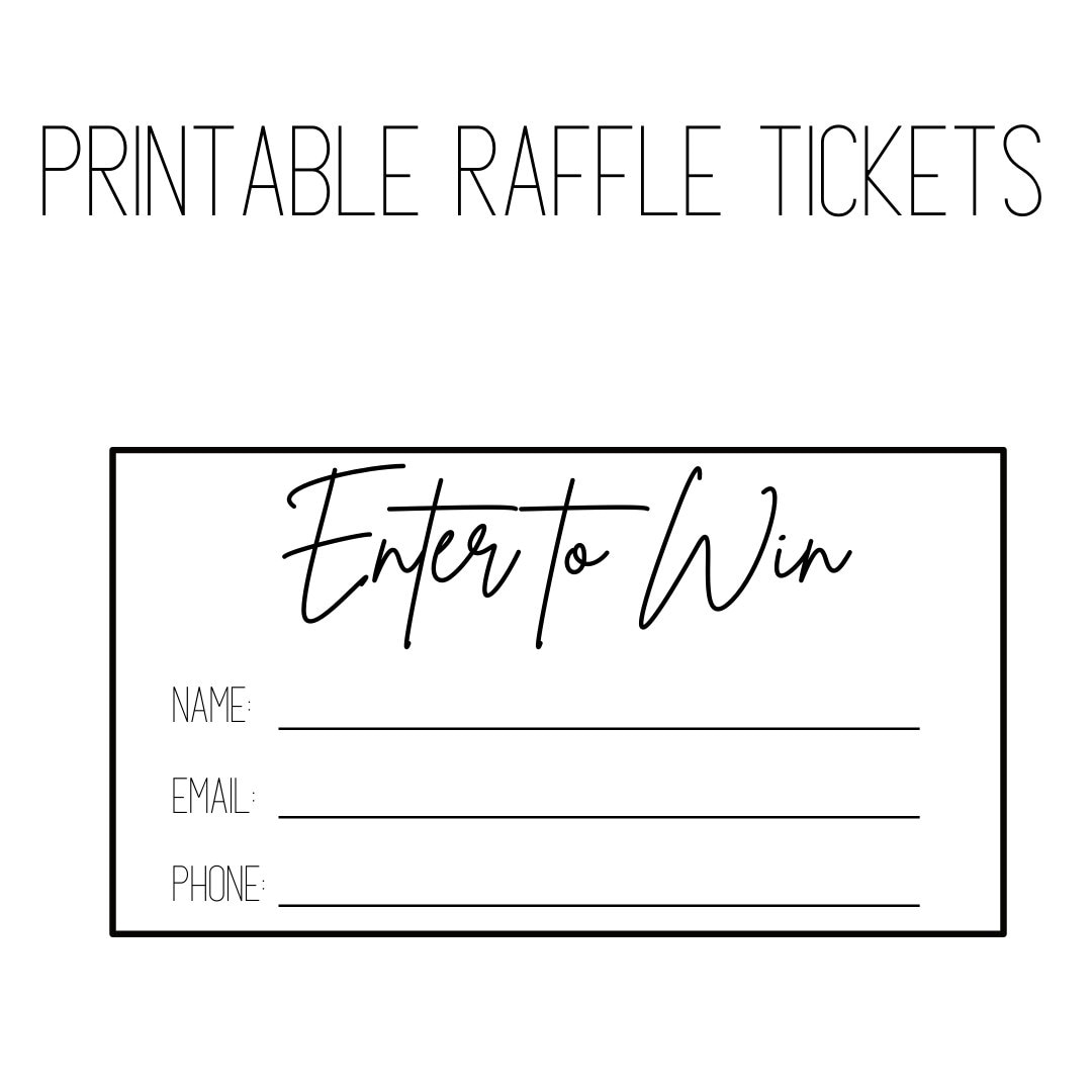 Printable Raffle Ticket Raffle Tickets Printable Enter To Win Worksheets Library