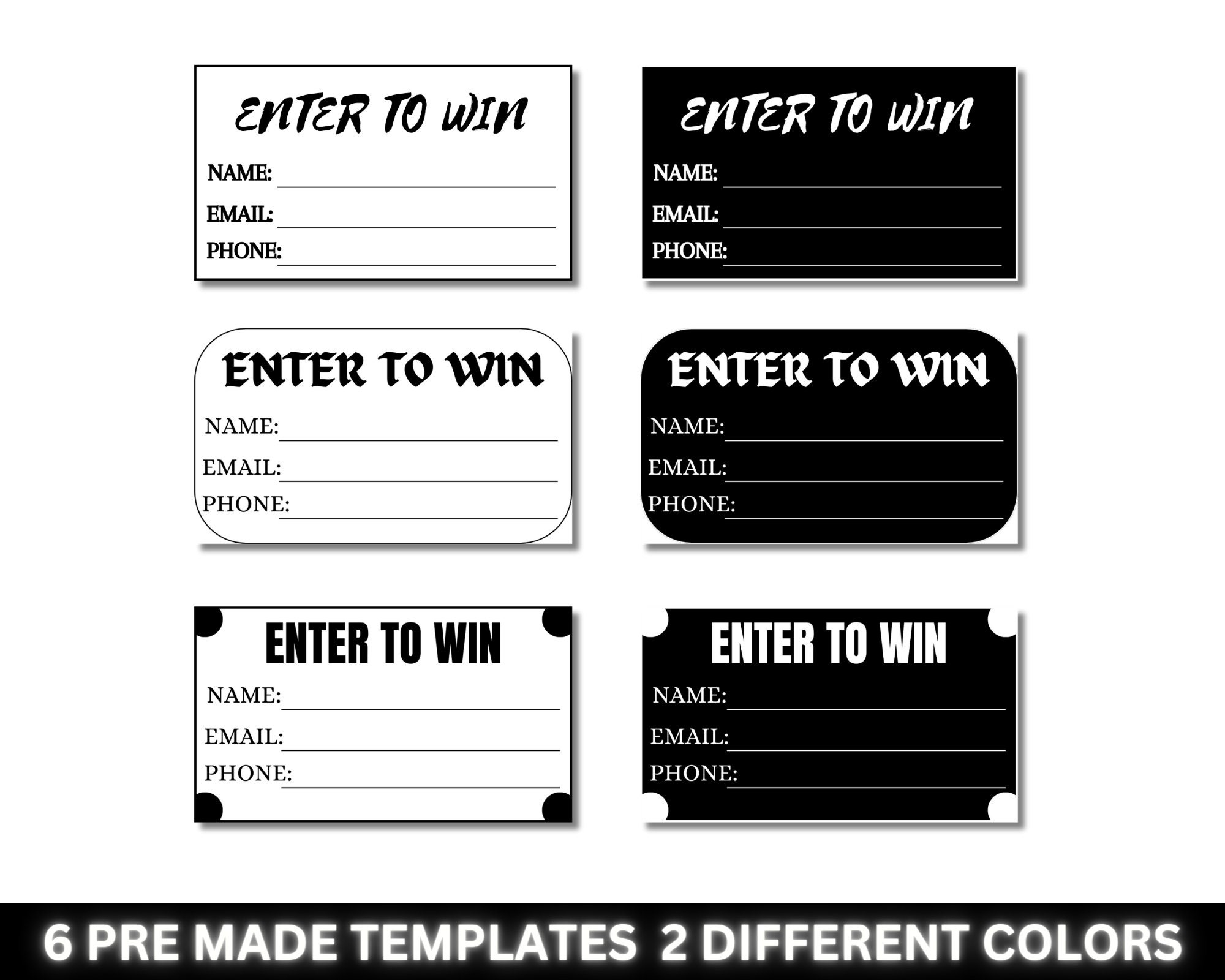 Enter To Win Template Free Printable