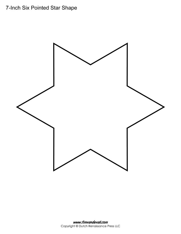 Printable Six Pointed Star Templates Blank Shape PDF Downloads