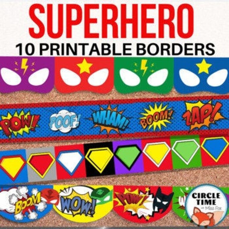 Printable Superhero Bulletin Board Borders Superhero Classroom Decor Superhero Theme Decorations Printable Classroom Display Board Etsy