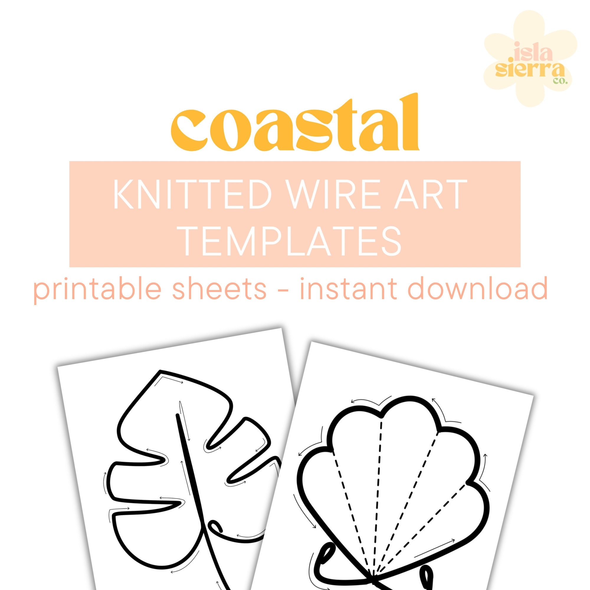 Printable Templates For Knitted Wire Tricotin Seashells 