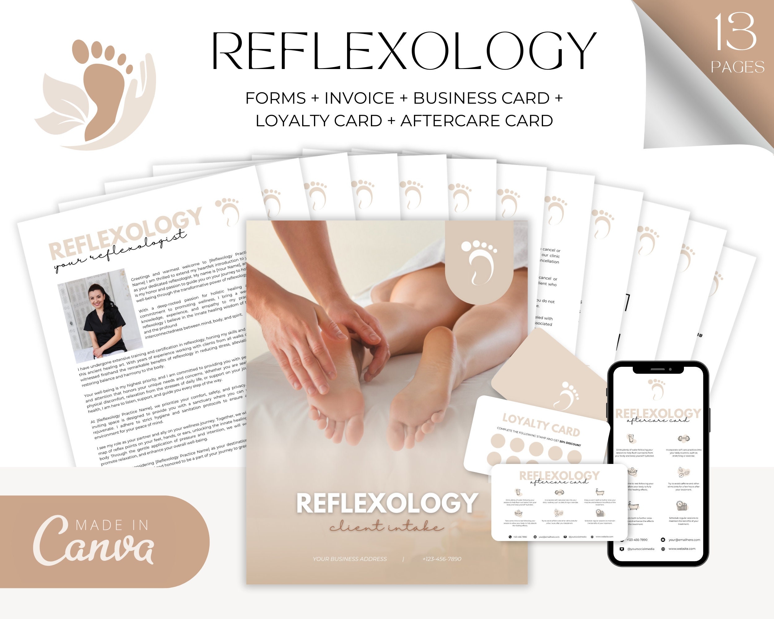 Reflexology Client Intake Forms Editable Reflexologist Forms Salon Business Kit Reflexology Informed Consent Aftercare Cards Bundle Etsy