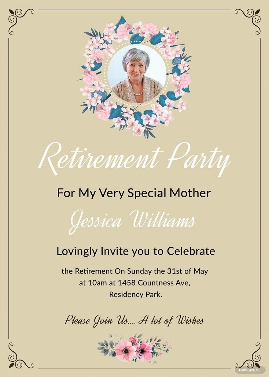 Retirement Party Invitation Template Free Printable