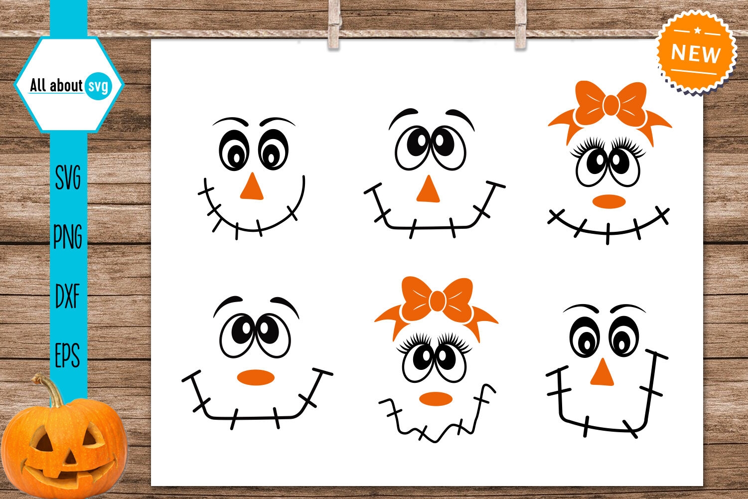 Scarecrow Faces Bundle By All About Svg TheHungryJPEG