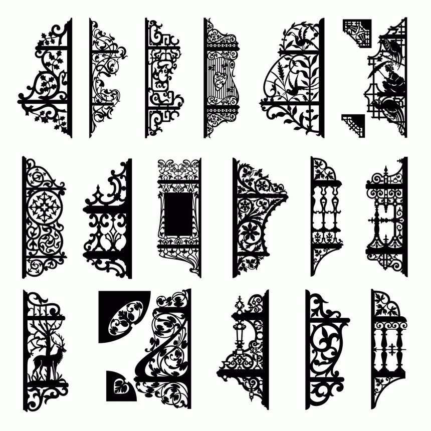 Scroll Saw 2 tier Corner Shelf Bracket Patterns CRAFTSMANSPACE