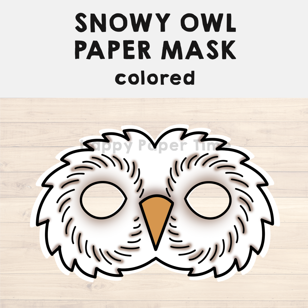 Snowy Owl Paper Mask Printable Polar Animal Craft Activity Costume Made By Teachers
