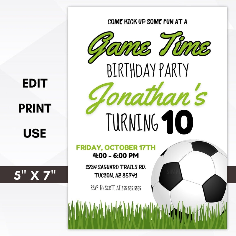 Soccer Birthday Invitations Party Print Express Worksheets Library