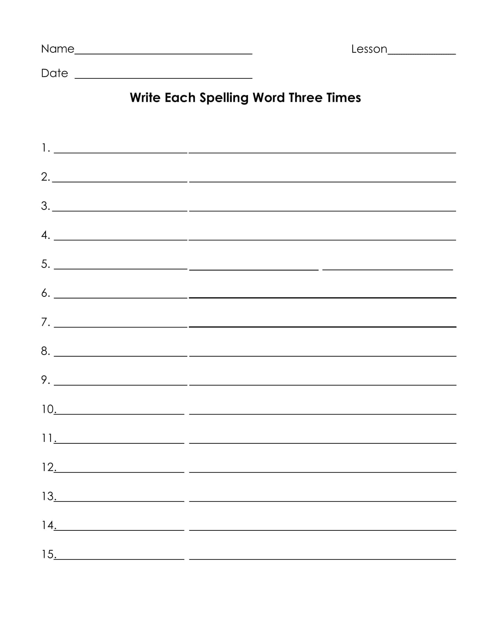 Spelling Word Practice Worksheet Digital Worksheets Library