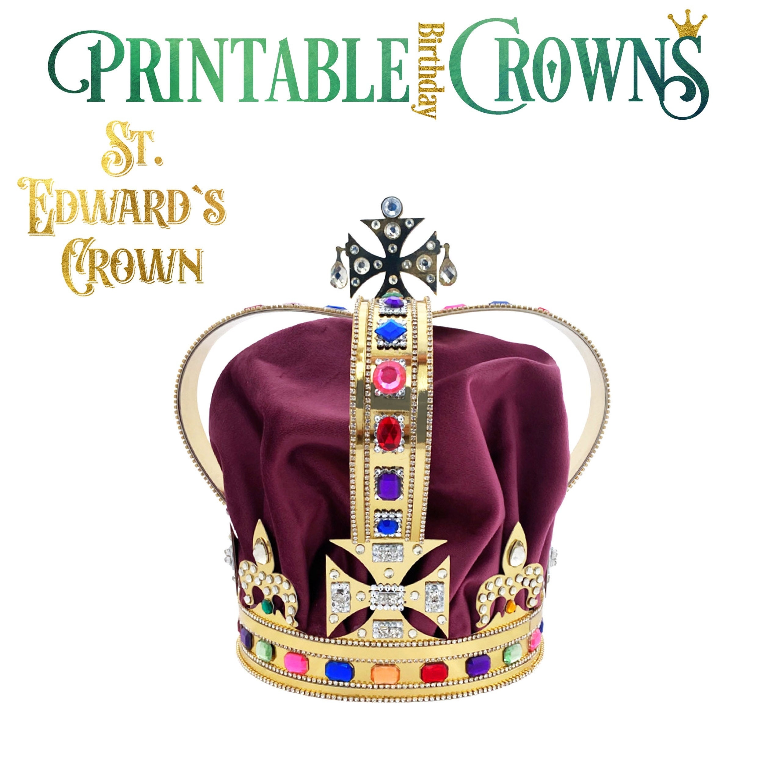 St Edwards Crown Template PRINTABLE 3D Crown Replica Crown Printable Coronation Crown King Charles 2023 Paper Crown Template Etsy UK