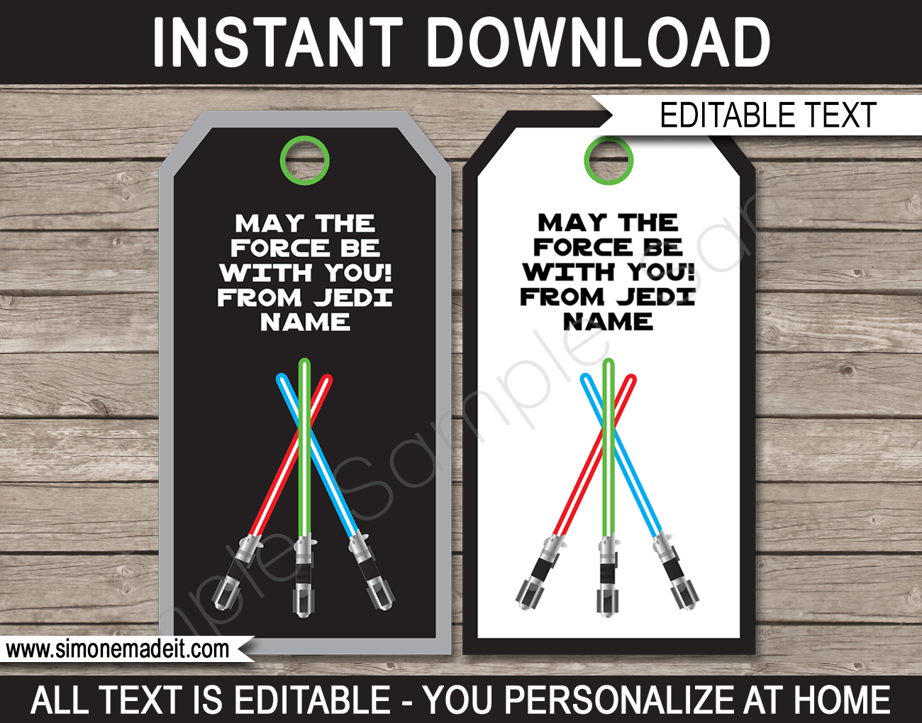 Star Wars Party Favor Tags Template