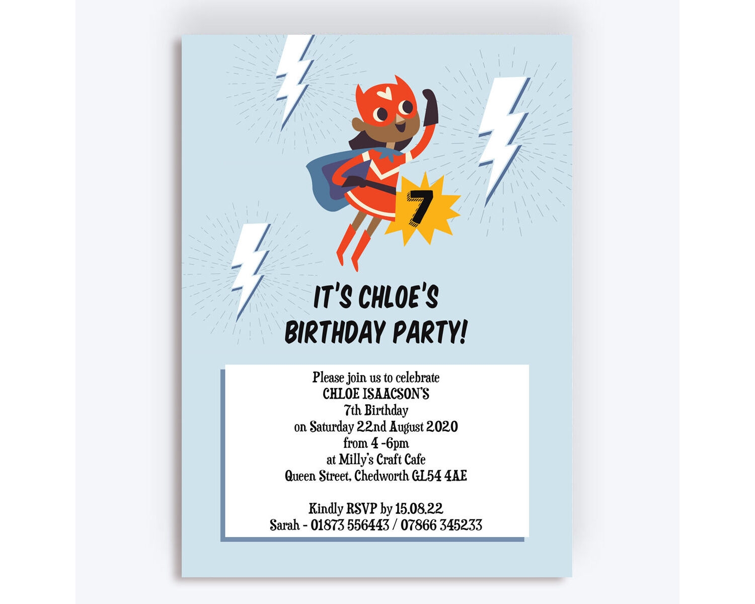  Super Girl Birthday Party Invitation From 0 80 Each