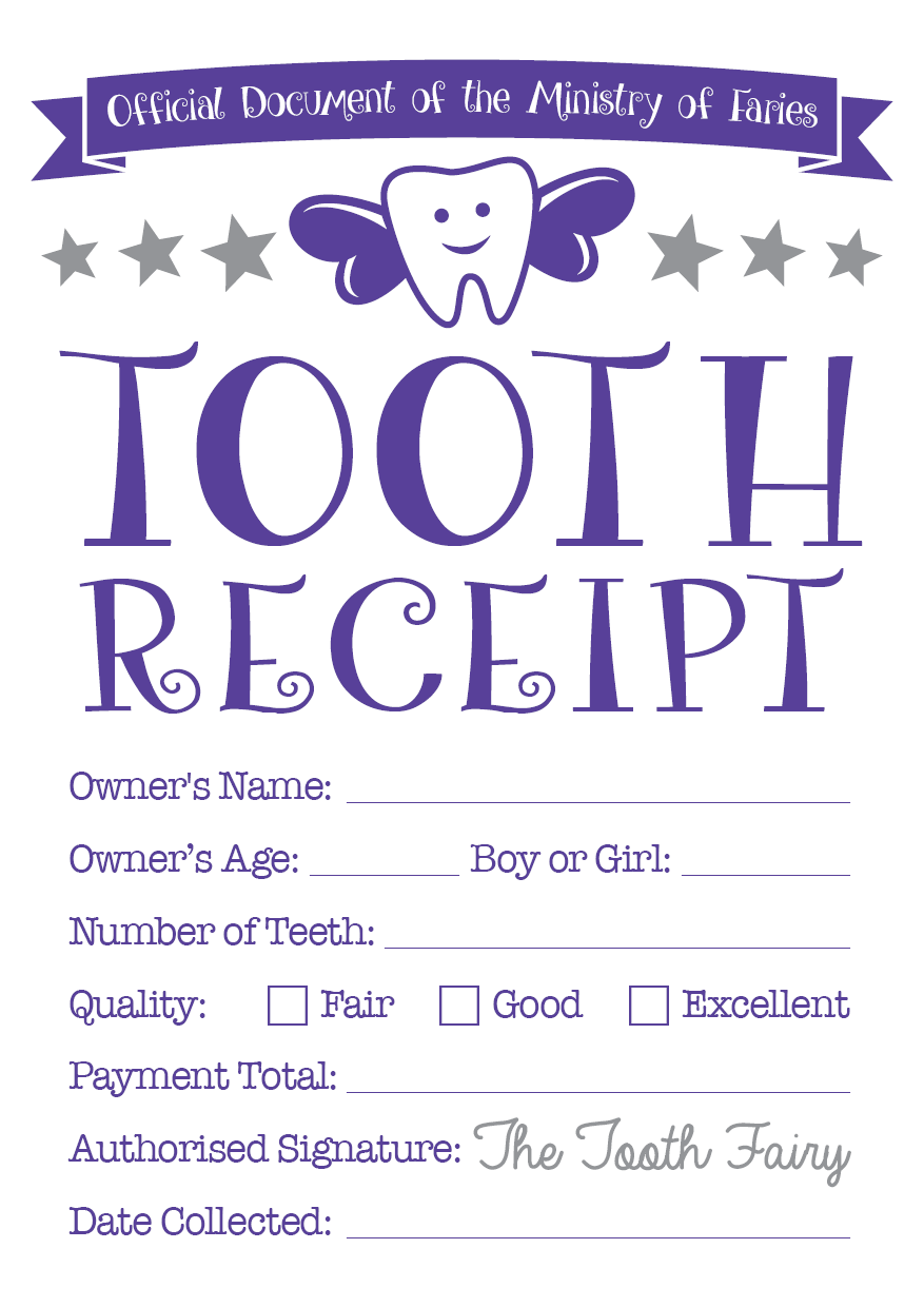 Template Free Printable Tooth Fairy Certificate