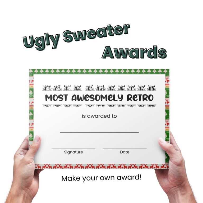 Ugly Sweater Award Certificates Ugly Sweater Party Award Template Editable Ugly Xmas Sweater Party For Office Christmas Contest For Adult Etsy