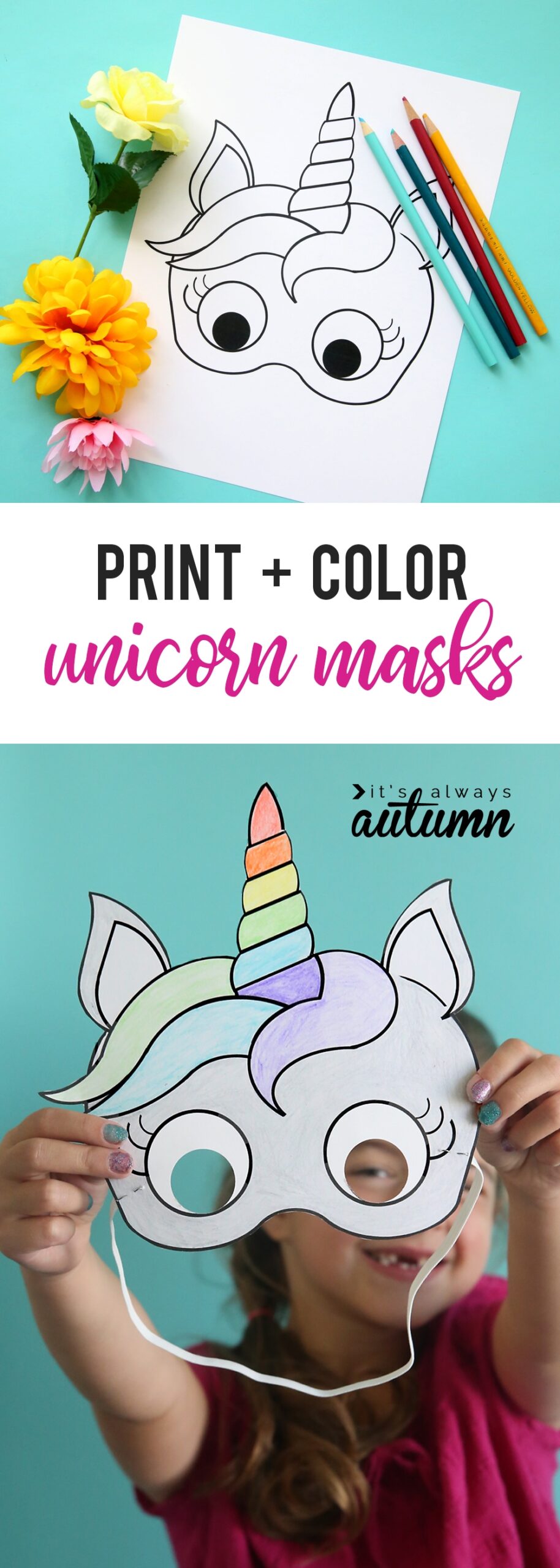 Free Unicorn Mask Printable Template