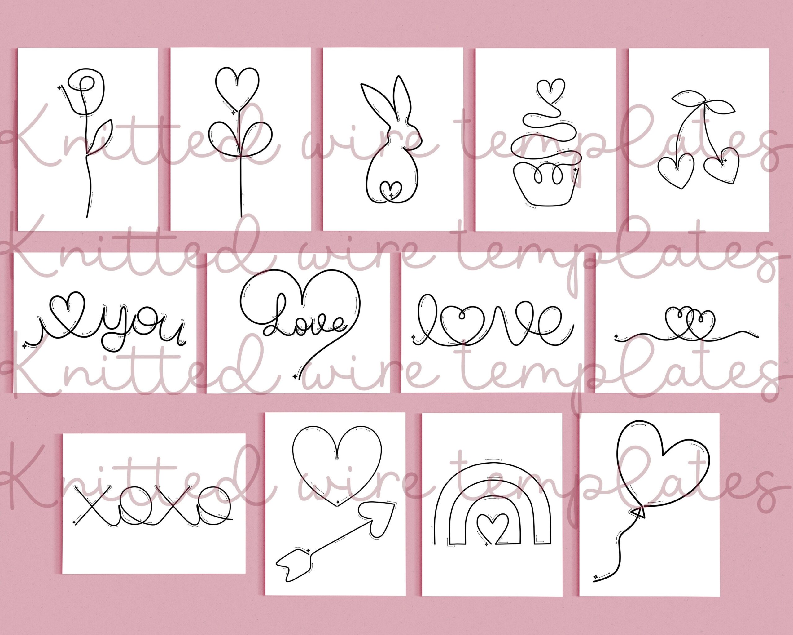 Valentines Wire Art Template Wire Craft Printable Templates For 