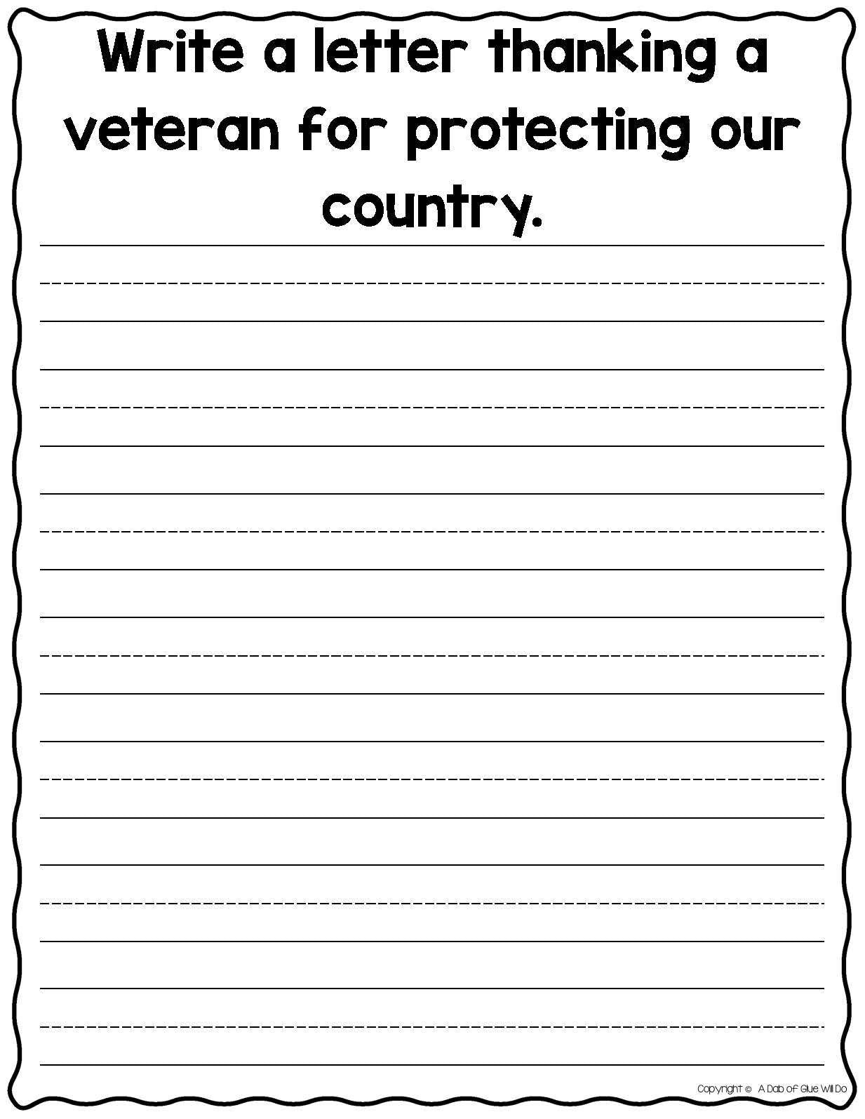 Veterans Day Letter Template Free Printable