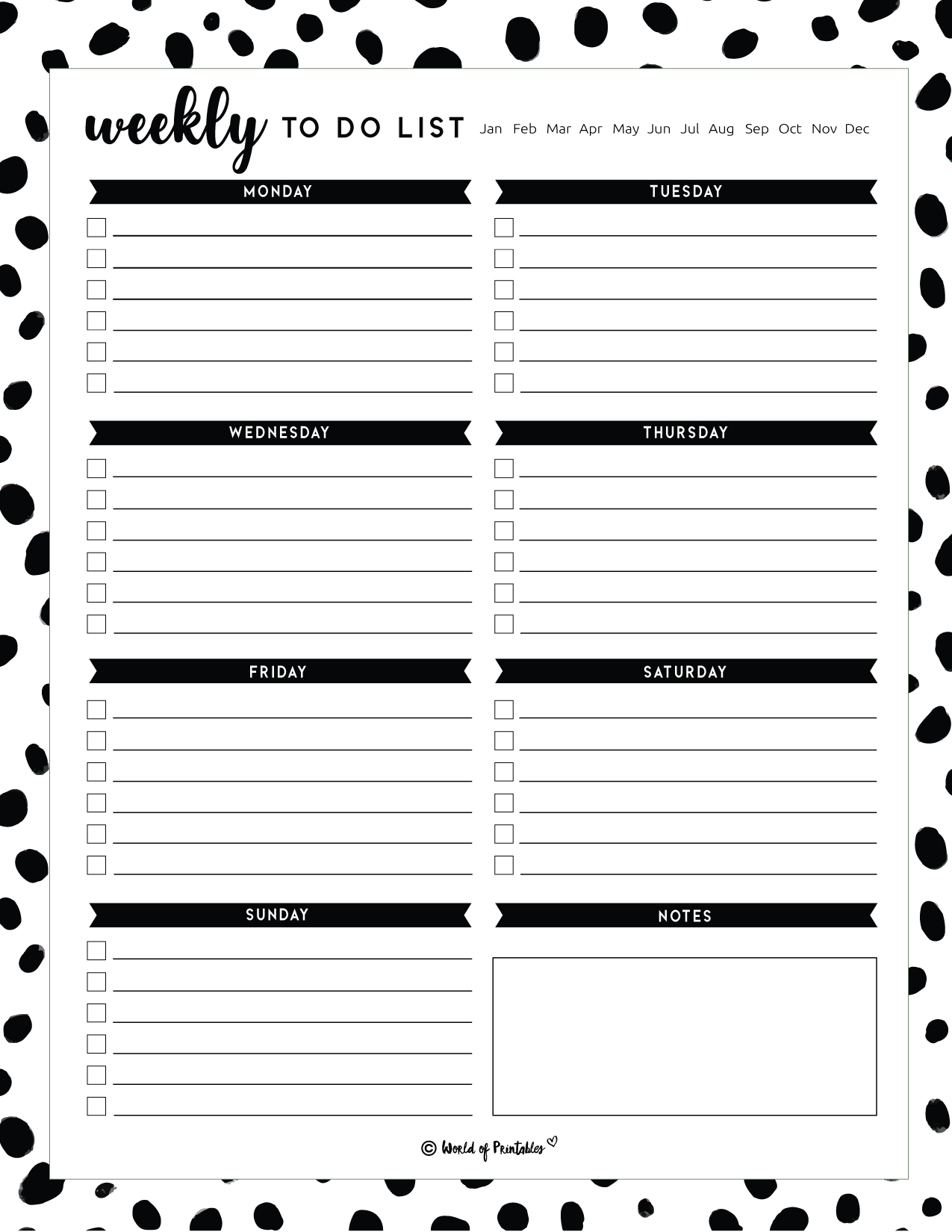 Weekly Blank Printable Free Do Lists