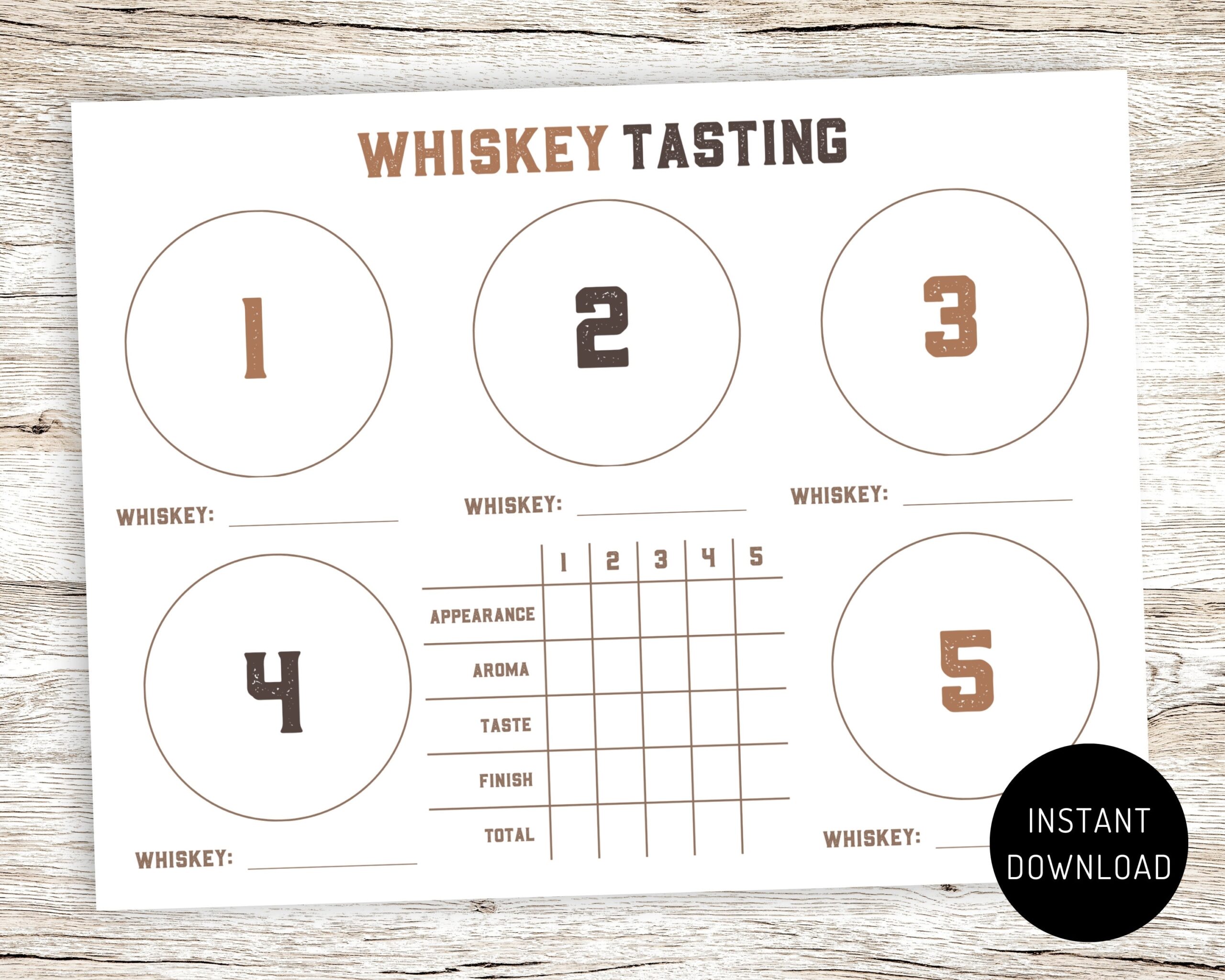 Whiskey Tasting Scorecard Whiskey Tasting Placemat Printable Whiskey Tasting Sheet Whiskey Tasting Whiskey Flight Tasting Score Card 10 Etsy