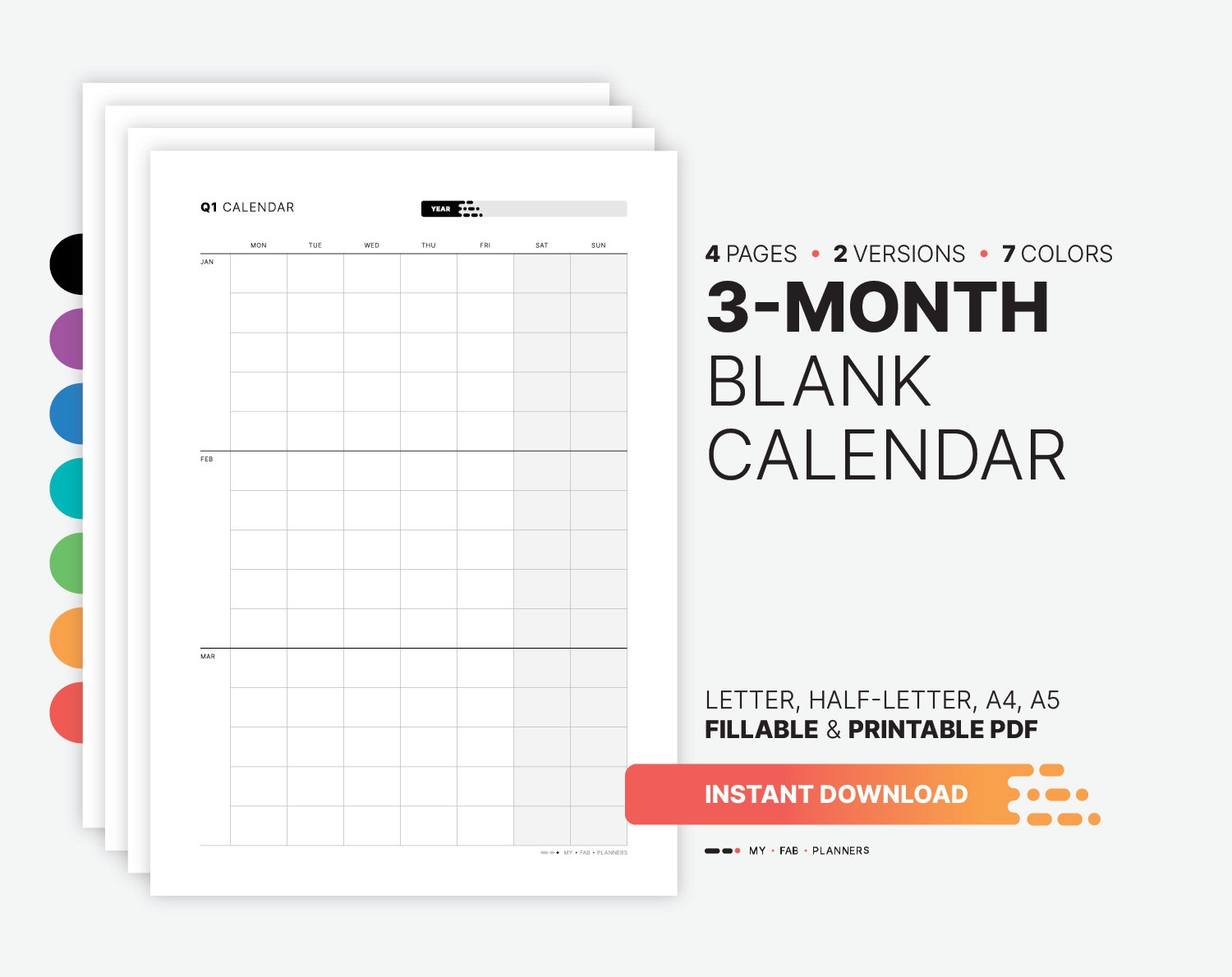 Yearly 3 month Calendar Quarterly Fillable Planner Template Yearly U0026 Monthly Wall Calendar Printable Letter Half letter A4 A5 PDF Etsy UK Yearly 3 month Calendar Quarterly Fillable Planner Template Yearly U0026 Monthly Wall Calendar Printable Letter Half letter A4 A5 PDF Etsy UK
